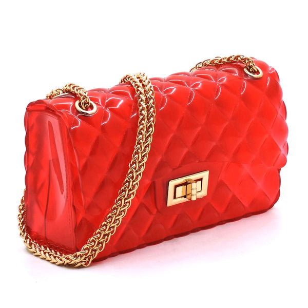 Red Clear Quilted Jelly Bag