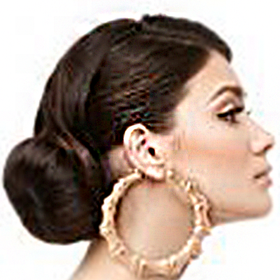 Large Gold Bamboo Hoops